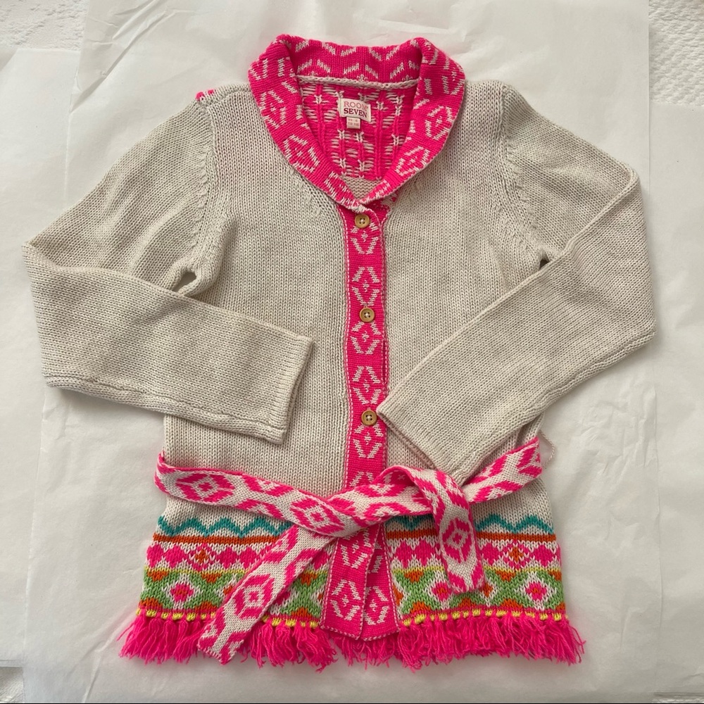 Room Seven Girls Sweater Cardigan Sz 6